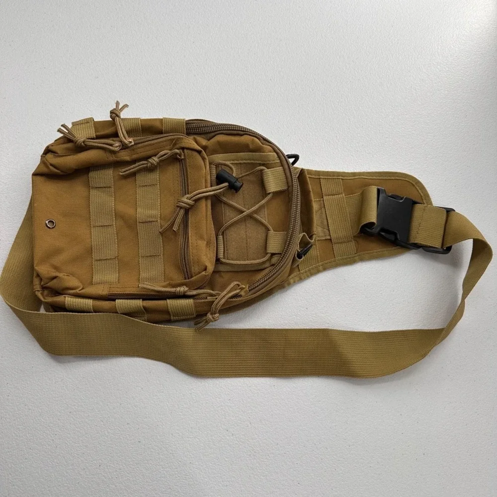Fami Tactical Sling Bag Travel Everyday Compact Design Canvas Adjustable Strap